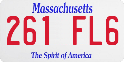 MA license plate 261FL6