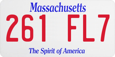MA license plate 261FL7