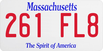 MA license plate 261FL8