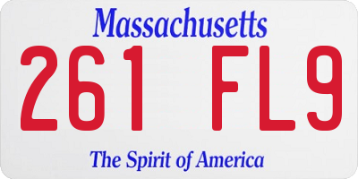 MA license plate 261FL9