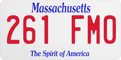 MA license plate 261FM0