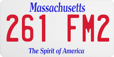 MA license plate 261FM2