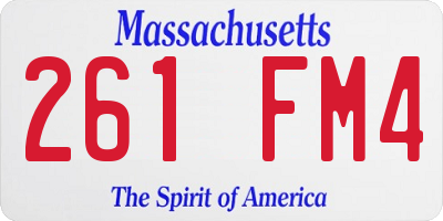 MA license plate 261FM4