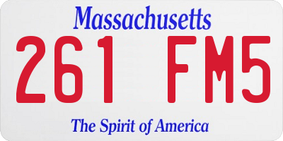 MA license plate 261FM5
