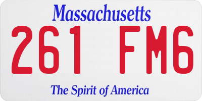 MA license plate 261FM6