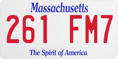 MA license plate 261FM7