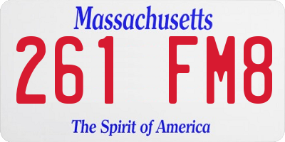 MA license plate 261FM8