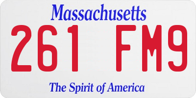 MA license plate 261FM9