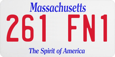 MA license plate 261FN1