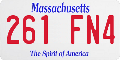 MA license plate 261FN4