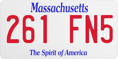 MA license plate 261FN5