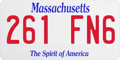 MA license plate 261FN6
