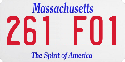 MA license plate 261FO1
