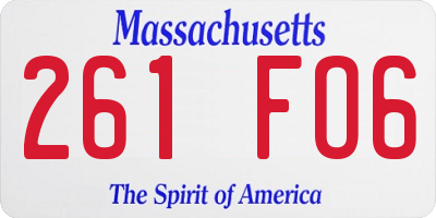 MA license plate 261FO6
