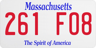 MA license plate 261FO8