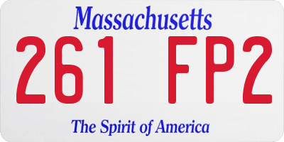 MA license plate 261FP2