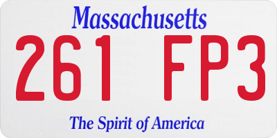 MA license plate 261FP3