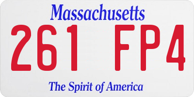 MA license plate 261FP4