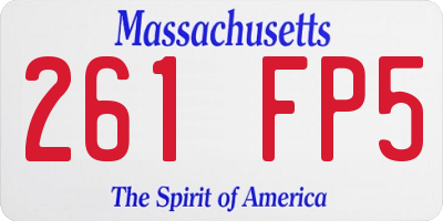 MA license plate 261FP5