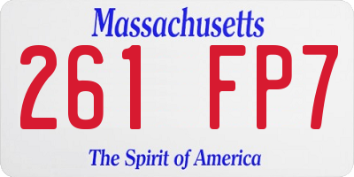 MA license plate 261FP7
