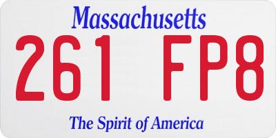 MA license plate 261FP8