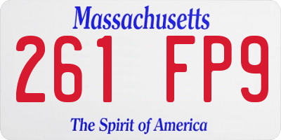MA license plate 261FP9