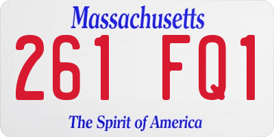 MA license plate 261FQ1