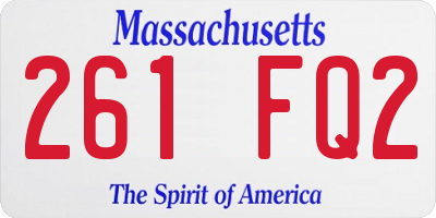 MA license plate 261FQ2