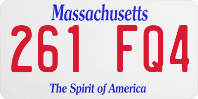 MA license plate 261FQ4