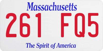 MA license plate 261FQ5