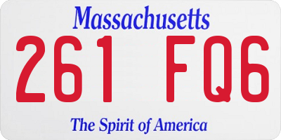 MA license plate 261FQ6