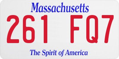 MA license plate 261FQ7