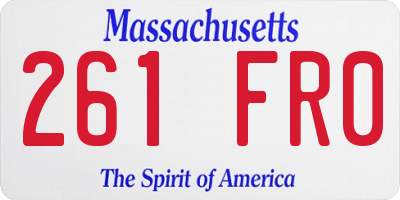 MA license plate 261FR0