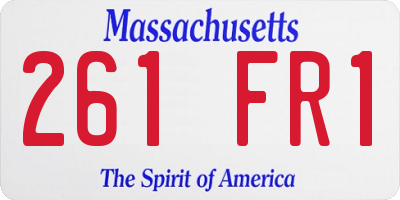 MA license plate 261FR1