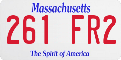 MA license plate 261FR2