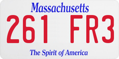 MA license plate 261FR3