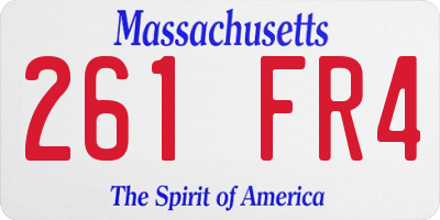 MA license plate 261FR4