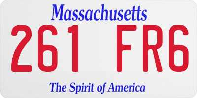MA license plate 261FR6
