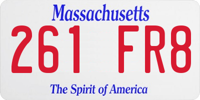 MA license plate 261FR8