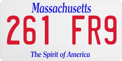 MA license plate 261FR9