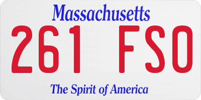 MA license plate 261FS0