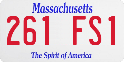 MA license plate 261FS1