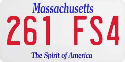 MA license plate 261FS4