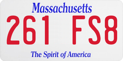 MA license plate 261FS8