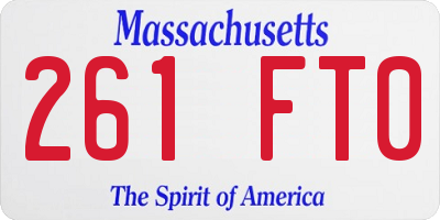MA license plate 261FT0