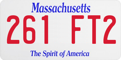 MA license plate 261FT2
