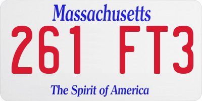 MA license plate 261FT3