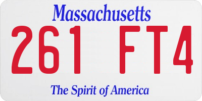 MA license plate 261FT4