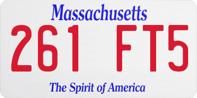 MA license plate 261FT5