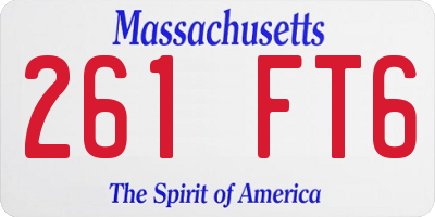 MA license plate 261FT6